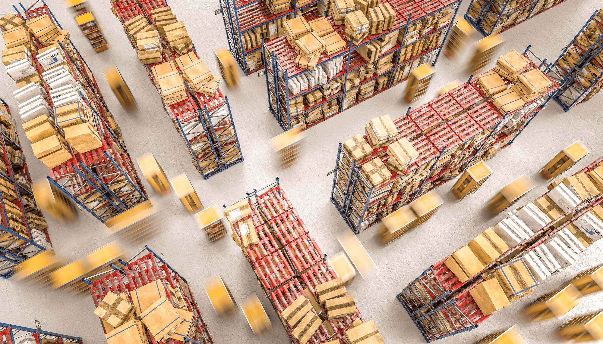 Modern warehouse with storage racks