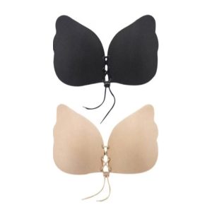 Joblot of Pack of 2 Women Stick-on Lightly Padded Bra Cup B (Black, Beige) Brand New