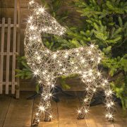 Joblot of Christmas Decorations 1.2 M Richmond Deer, Warm White Standing, Brown Wicker Brand New