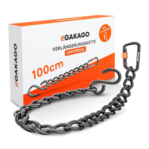 Wholesale Stock of Gakago Extension Chain as Hanging Chair Chain with S-Hook and Carabiner-100 cm-Brand New