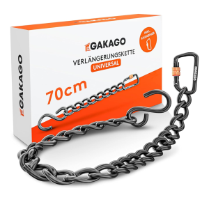 Wholesale Stock of Gakago Extension Chain as Hanging Chair Chain with S-Hook and Carabiner-70 cm-Brand New
