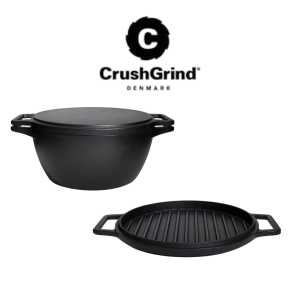 Job Lot of 4-in-1 Enamelled Cast Iron Dutch Oven & Plate Brand New