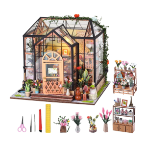 Job Lot of DIY Miniature House Dollhouse Greenhouse with Light & Furniture Brand New
